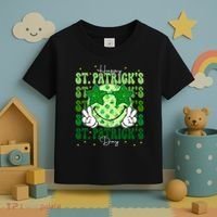 Groovy Happy St Patricks Day Shamrock Toddler T-Shirt thumb 3