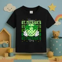Groovy Happy St Patricks Day Shamrock Toddler T-Shirt thumb 3