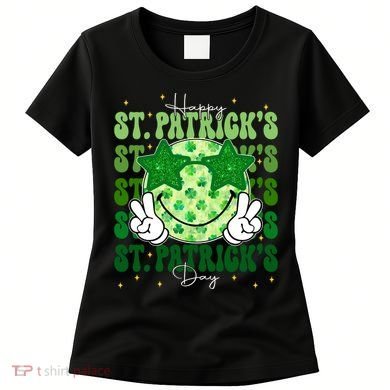 Groovy Happy St Patricks Day Shamrock Women's T-Shirt