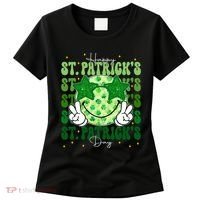 Groovy Happy St Patricks Day Shamrock Women's T-Shirt thumb 0