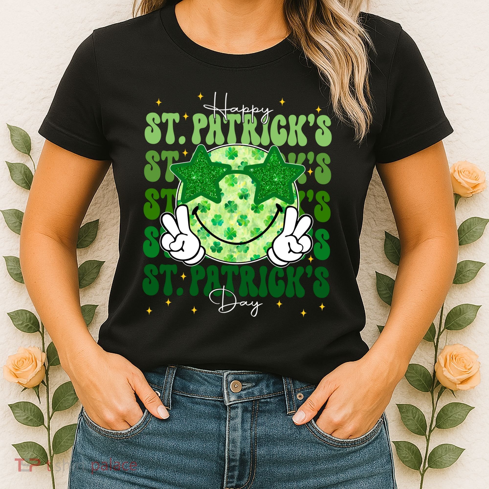 Groovy Happy St Patricks Day Shamrock Women's T-Shirt