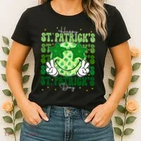 Groovy Happy St Patricks Day Shamrock Women's T-Shirt thumb 2
