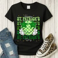 Groovy Happy St Patricks Day Shamrock Women's T-Shirt thumb 3