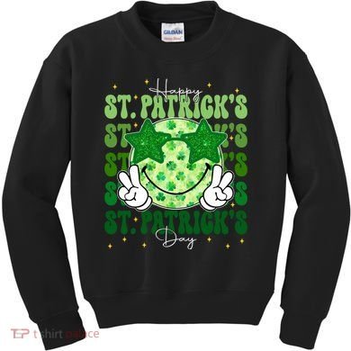 Groovy Happy St Patricks Day Shamrock Kids Sweatshirt