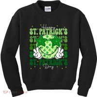 Groovy Happy St Patricks Day Shamrock Kids Sweatshirt thumb 0