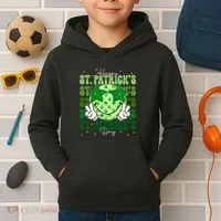 Groovy Happy St Patricks Day Shamrock Kids Hoodie thumb 2