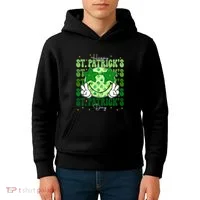 Groovy Happy St Patricks Day Shamrock Kids Hoodie thumb 4