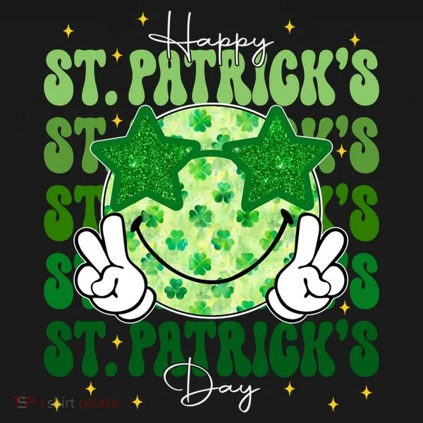 Groovy Happy St Patricks Day Shamrock Kids Long Sleeve Shirt