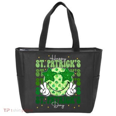 Groovy Happy St Patricks Day Shamrock Tote Bag