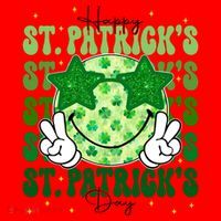 Groovy Happy St Patricks Day Shamrock Santa Hat thumb 1