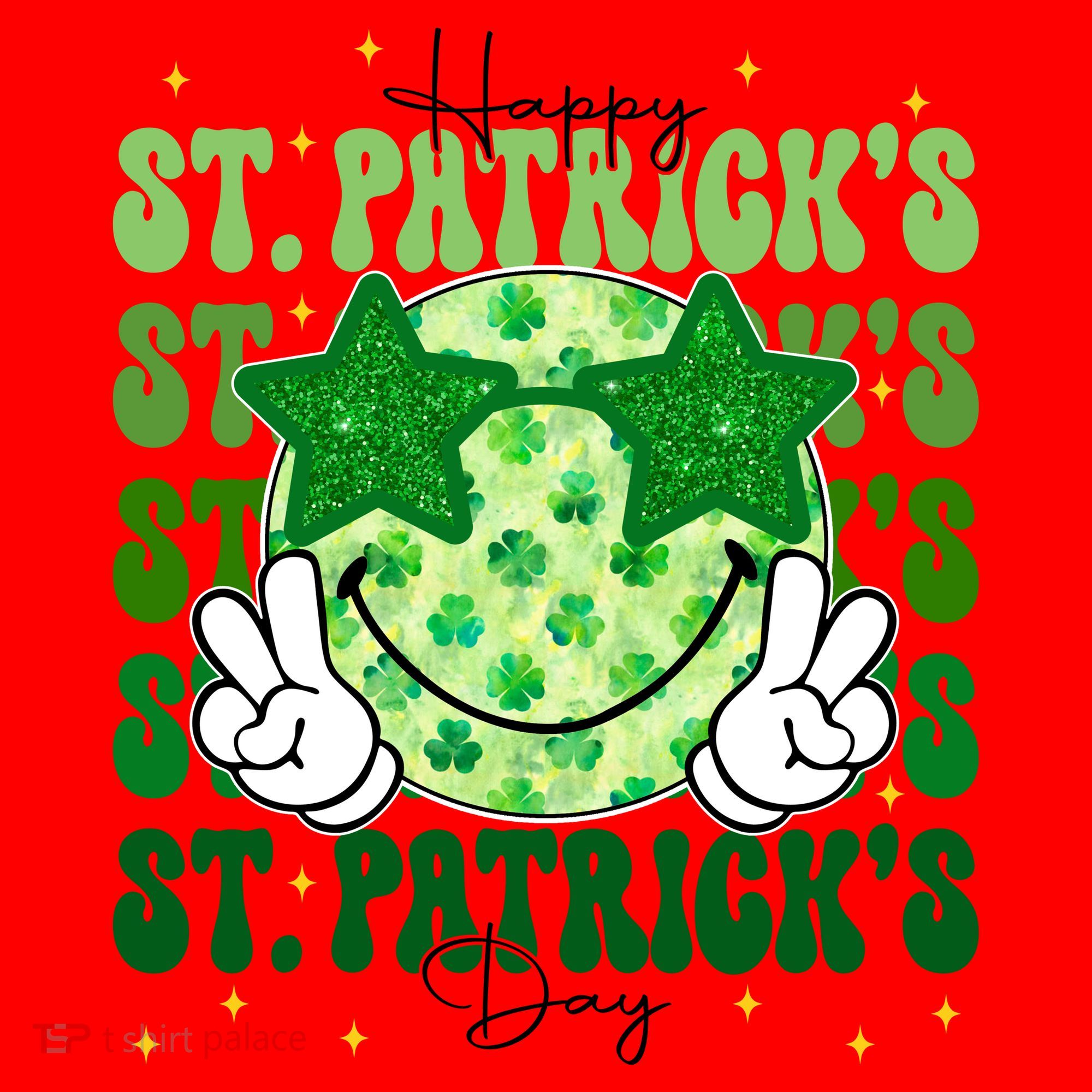 Groovy Happy St Patricks Day Shamrock Santa Hat
