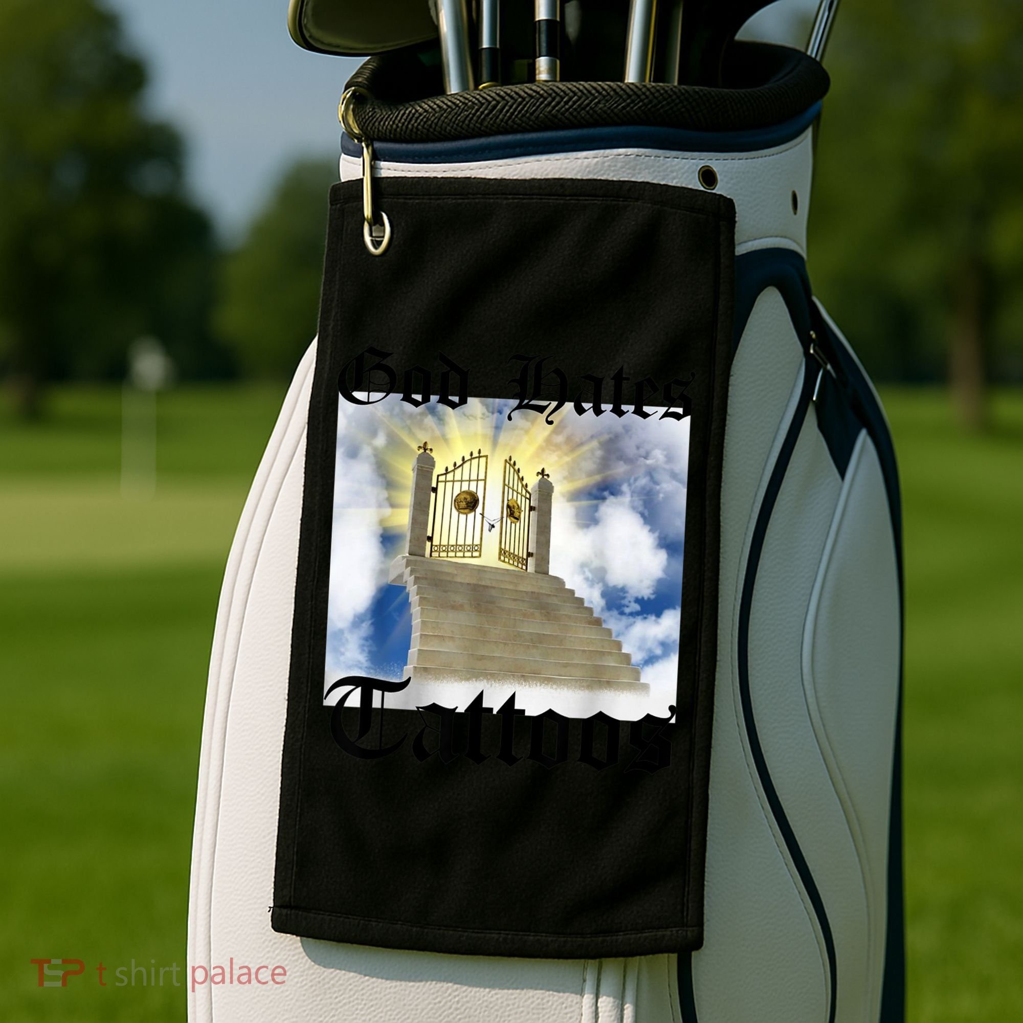 God Hates Tattoos Golf Towel