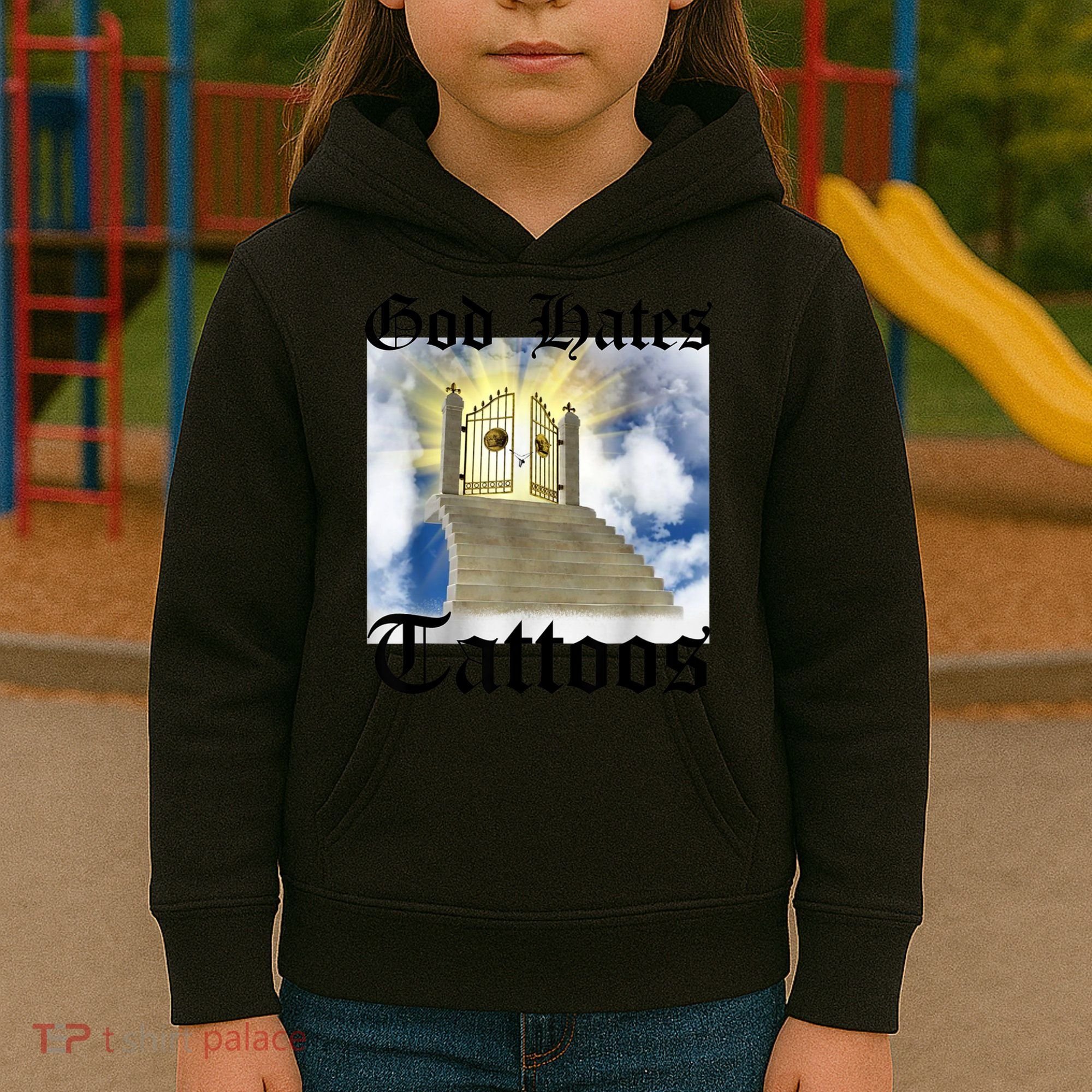 God Hates Tattoos Kids Hoodie