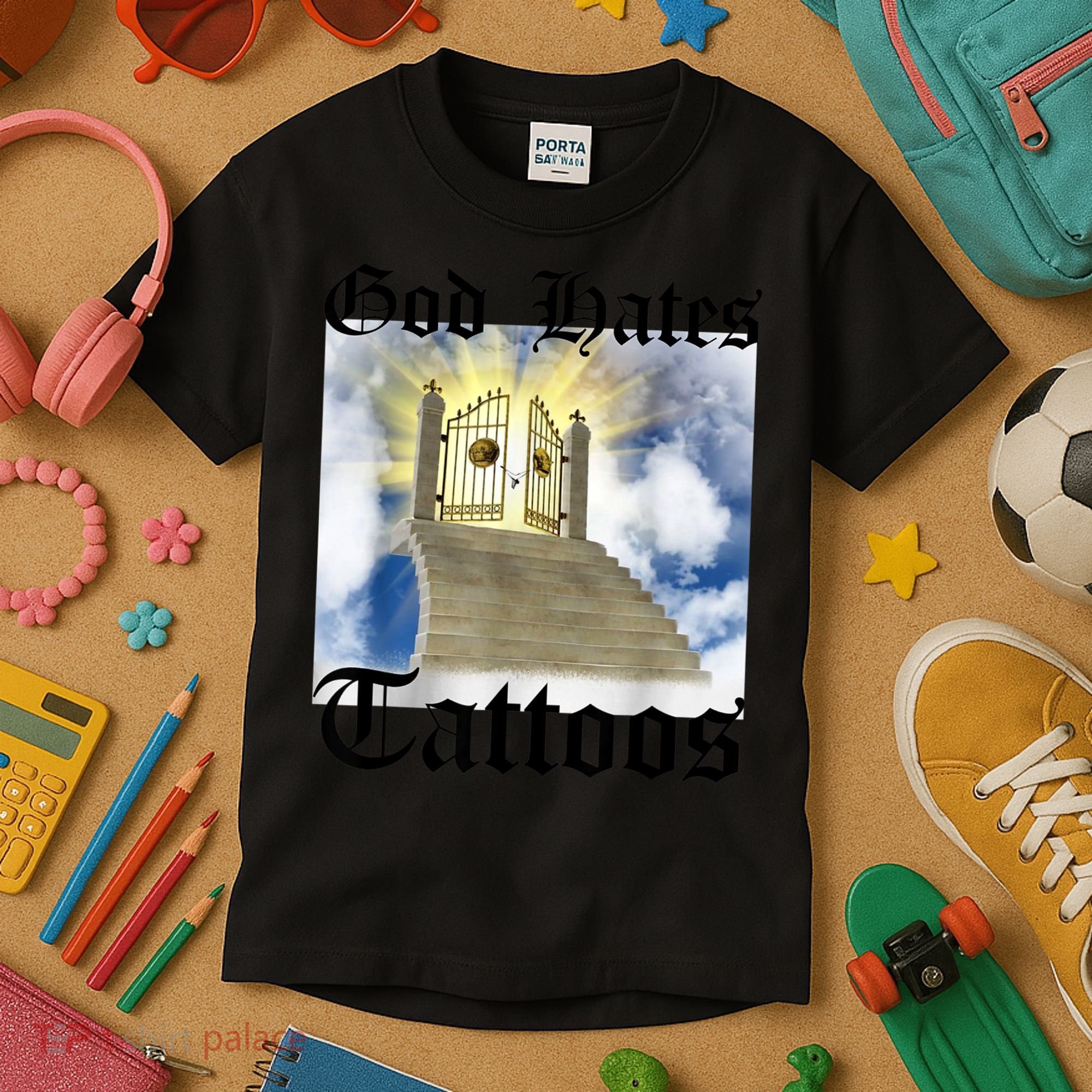 God Hates Tattoos Kids T-Shirt