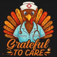 Grateful Healthcare To Care Nurse Turkey Thanksgiving Fall Apron thumb 3