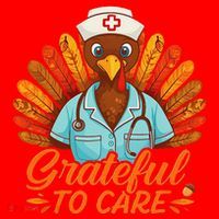Grateful Healthcare To Care Nurse Turkey Thanksgiving Fall Santa Hat thumb 1