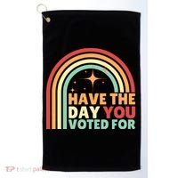 Groovy Have The Day You Voted For Retro Golf Towel thumb 0