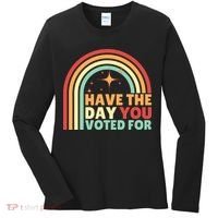 Groovy Have The Day You Voted For Retro Women's Long Sleeve Shirt thumb 0