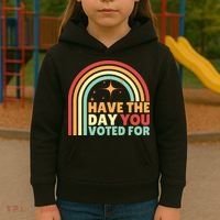 Groovy Have The Day You Voted For Retro Kids Hoodie thumb 3