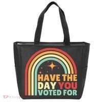 Groovy Have The Day You Voted For Retro Tote Bag thumb 0