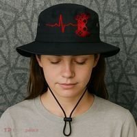 Gamer Heartbeat Video Games Gaming Teens Bucket Hat thumb 3