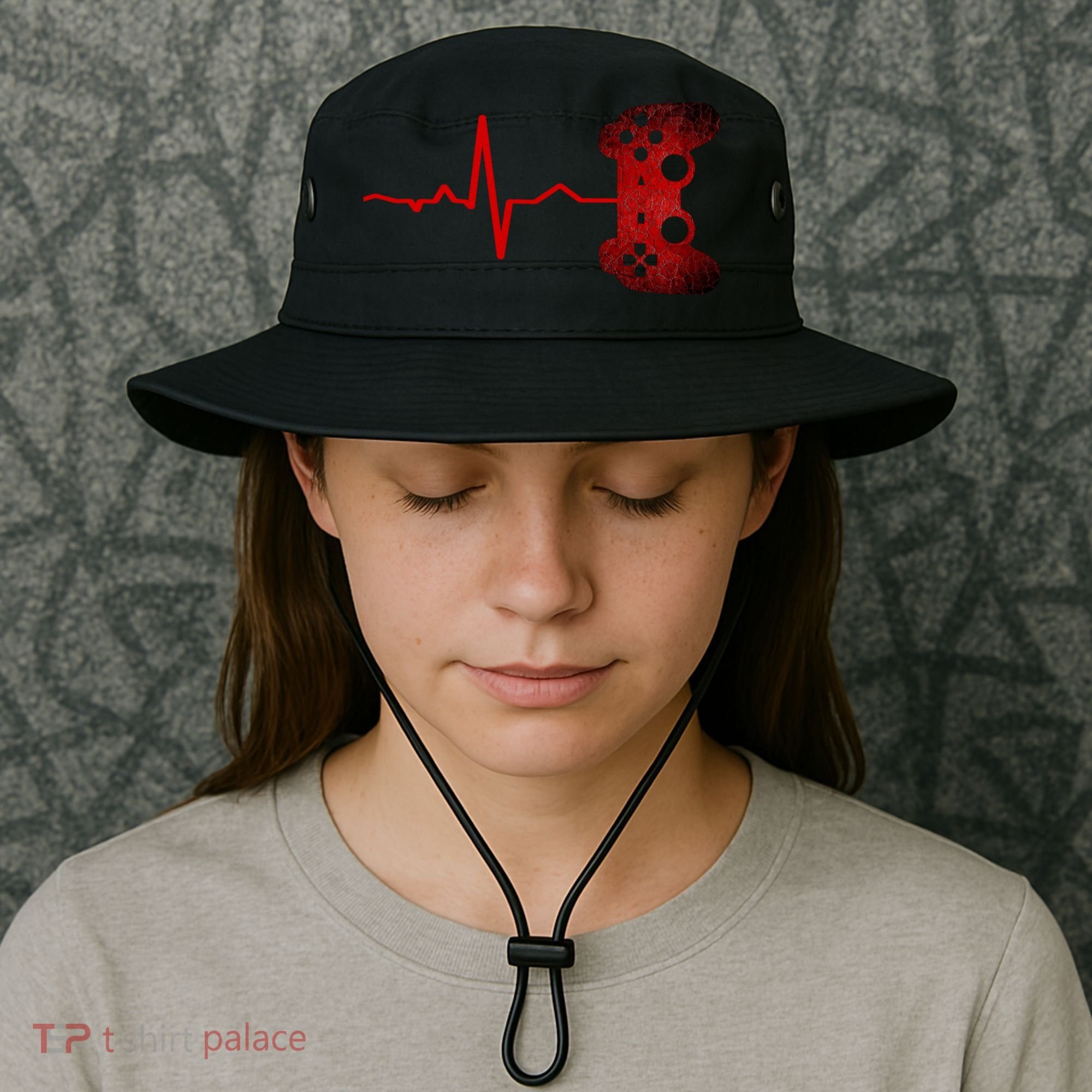Gamer Heartbeat Video Games Gaming Teens Bucket Hat