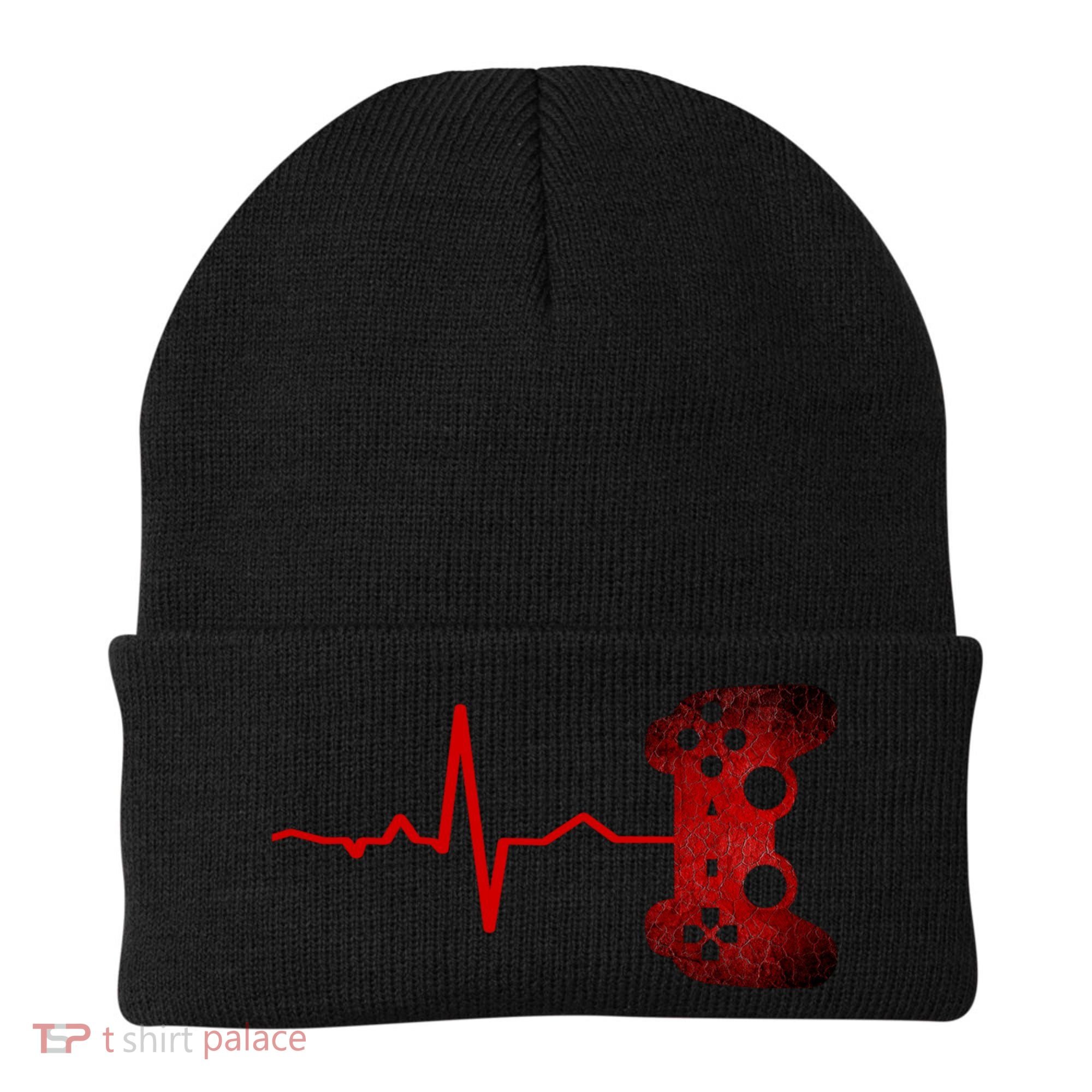 Gamer Heartbeat Video Games Gaming Teens Beanie
