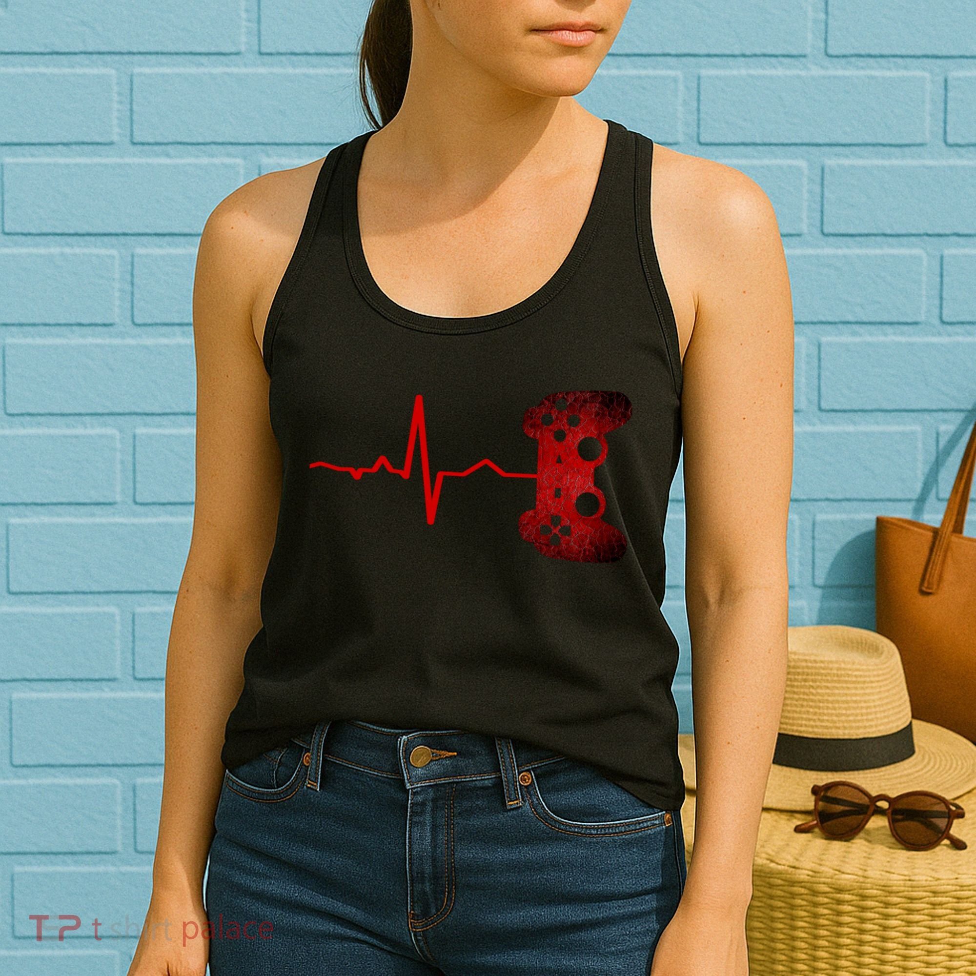 Gamer Heartbeat Video Games Gaming Teens Women's Tank Top