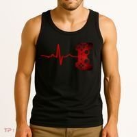 Gamer Heartbeat Video Games Gaming Teens Tank Top thumb 3