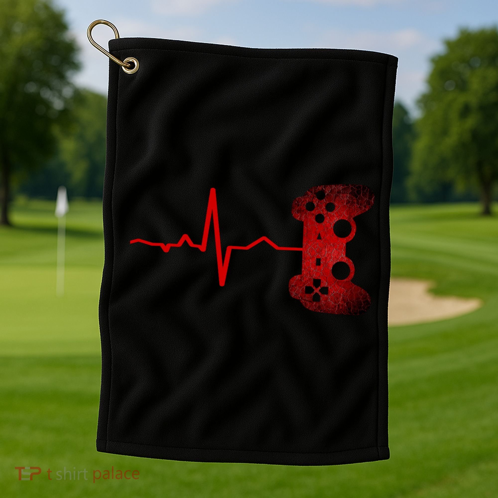 Gamer Heartbeat Video Games Gaming Teens Golf Towel