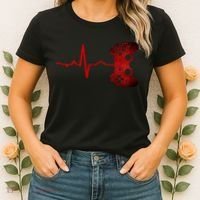 Gamer Heartbeat Video Games Gaming Teens Women's T-Shirt thumb 2