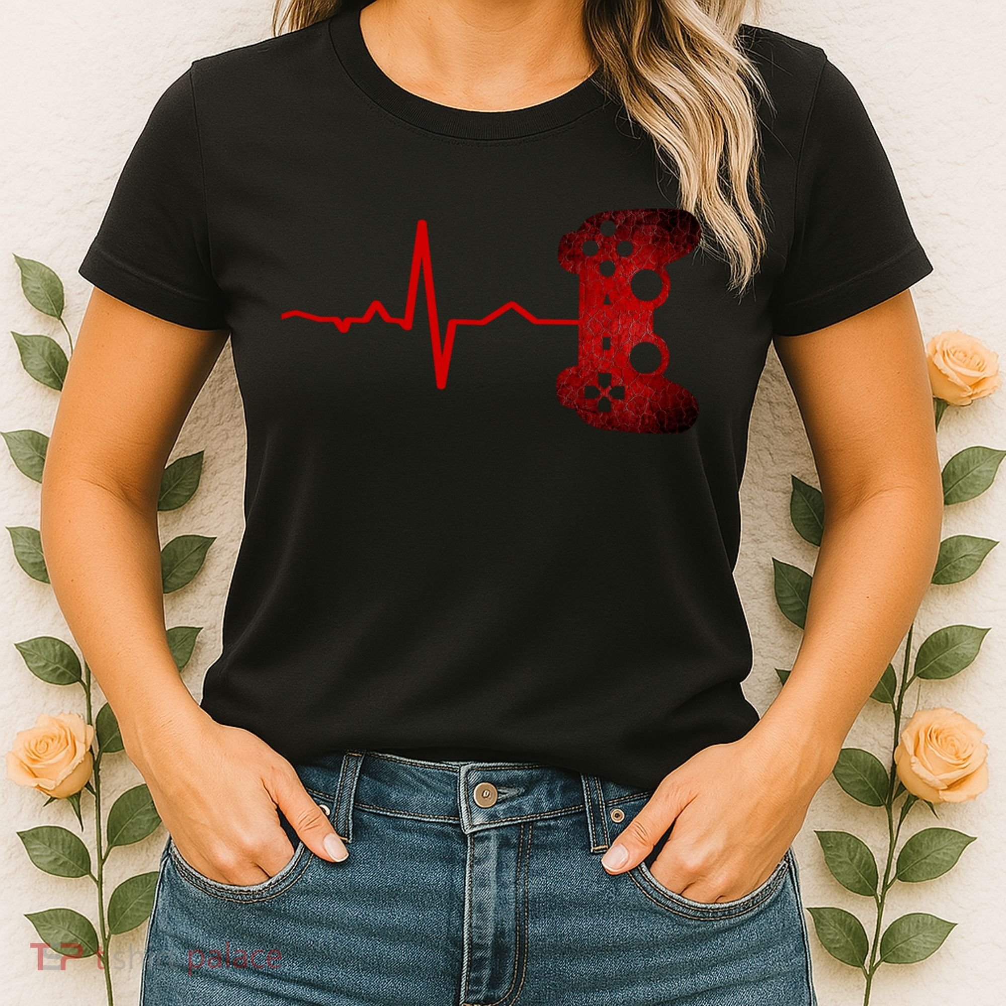 Gamer Heartbeat Video Games Gaming Teens Women's T-Shirt