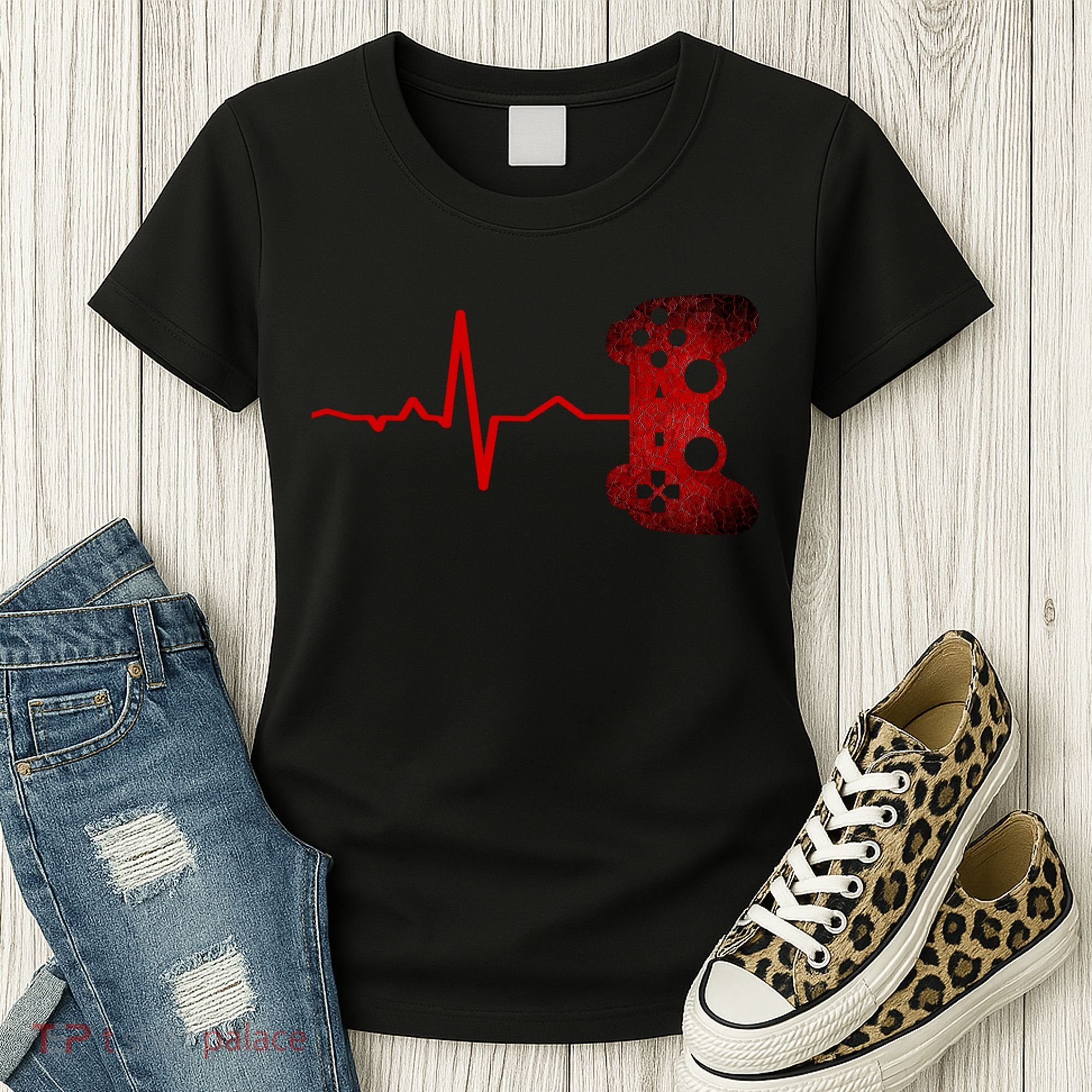 Gamer Heartbeat Video Games Gaming Teens Women's T-Shirt