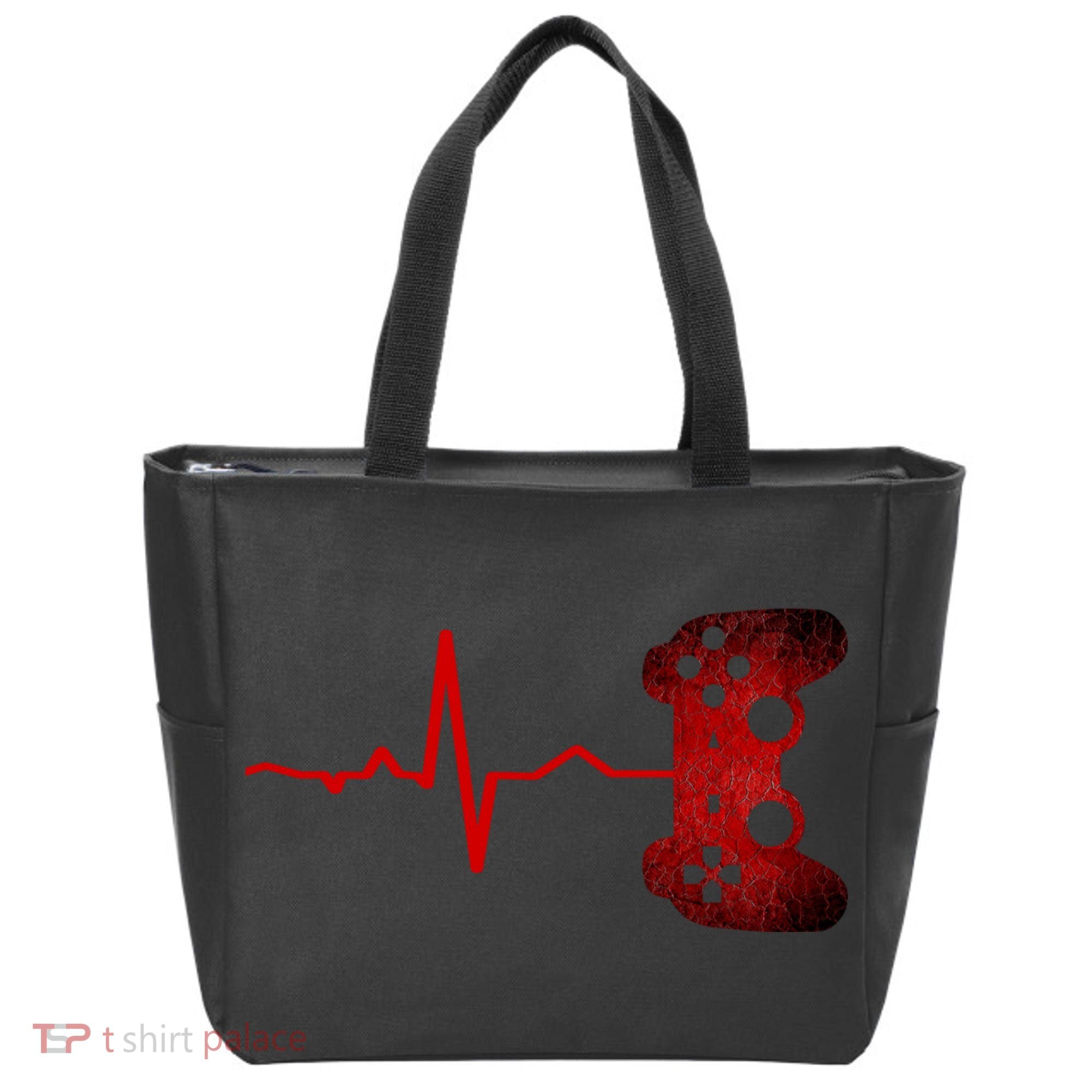 Gamer Heartbeat Video Games Gaming Teens Tote Bag