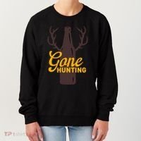 Gone Hunting With Beer Bottle With Deer Antlers Gift Women's Sweatshirt thumb 0