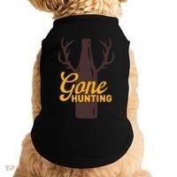 Gone Hunting With Beer Bottle With Deer Antlers Gift Doggie Tank thumb 0