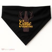 Gone Hunting With Beer Bottle With Deer Antlers Gift USA-Made Doggie Bandana thumb 0