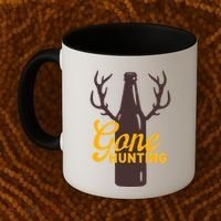 Gone Hunting With Beer Bottle With Deer Antlers Gift Coffee Mug thumb 2
