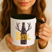 Gone Hunting With Beer Bottle With Deer Antlers Gift Coffee Mug thumb 3