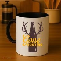 Gone Hunting With Beer Bottle With Deer Antlers Gift Coffee Mug thumb 4