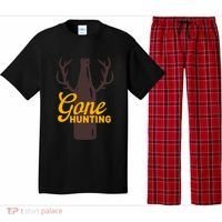 Gone Hunting With Beer Bottle With Deer Antlers Gift Pajama Set thumb 0