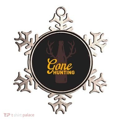 Gone Hunting With Beer Bottle With Deer Antlers Gift Ornament