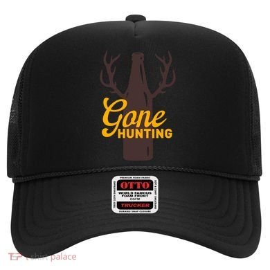 Gone Hunting With Beer Bottle With Deer Antlers Gift Hat