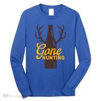 Gone Hunting With Beer Bottle With Deer Antlers Gift Long Sleeve Shirt thumb 0