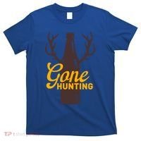 Gone Hunting With Beer Bottle With Deer Antlers Gift T-Shirt thumb 0