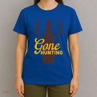 Gone Hunting With Beer Bottle With Deer Antlers Gift T-Shirt thumb 4