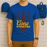 Gone Hunting With Beer Bottle With Deer Antlers Gift T-Shirt thumb 6