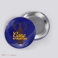 Gone Hunting With Beer Bottle With Deer Antlers Gift Button thumb 0