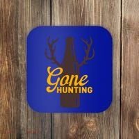Gone Hunting With Beer Bottle With Deer Antlers Gift Coaster thumb 0
