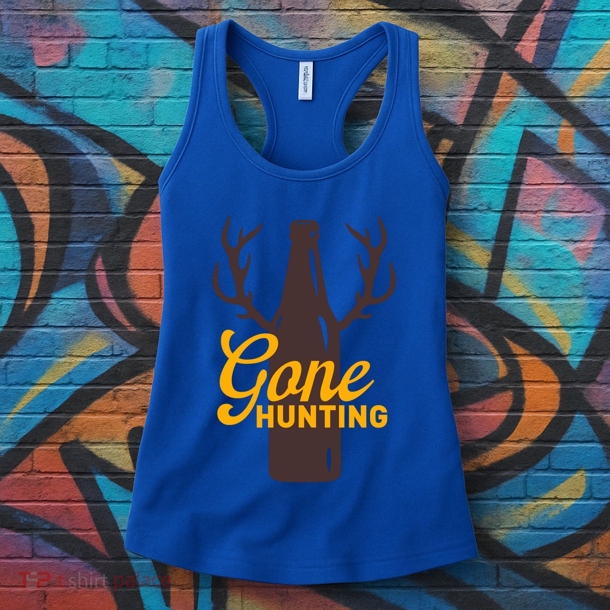 Gone Hunting With Beer Bottle With Deer Antlers Gift Women's Tank Top
